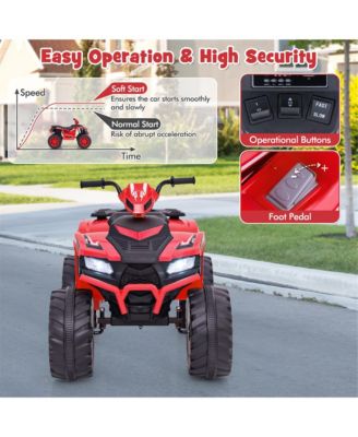 Kids Ride-On ATV 24V Battery Powered Electric Vehicle w/ Wireless Connection Music Radio LED Lights