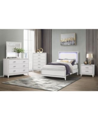 2-Drawer Faux Crystal Bling Nightstand – Glam Bedside Table with Storage