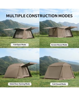 Village Camping Tent,4/6/8 Person Tents for Camping, 60S Easy Setup Instant Tent for Family Camping, Car Camping