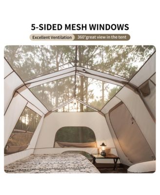 Village Camping Tent,4/6/8 Person Tents for Camping, 60S Easy Setup Instant Tent for Family Camping, Car Camping