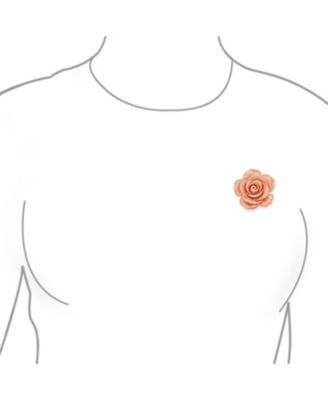 Set of Three Romantic Fashion Statement Floral Blooming 3D Carved Large Rose Flower Brooch Pin