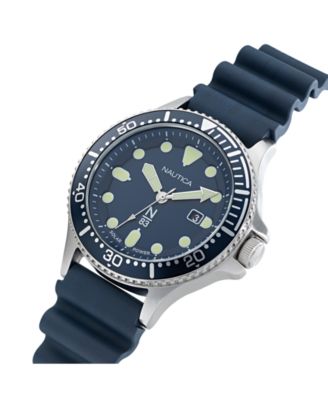 Men's Analog Blue Polyurethane Watch, 43mm