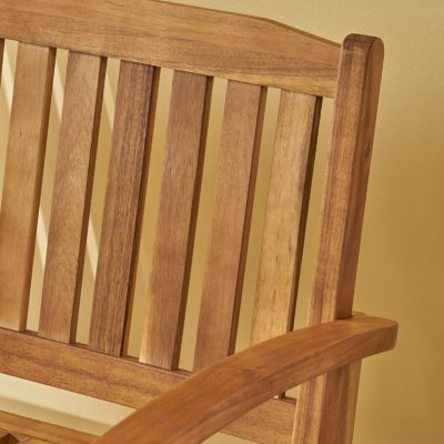 Streamdale Acacia Wood Rocking Love Seat Timeless Family Comfort for Generations