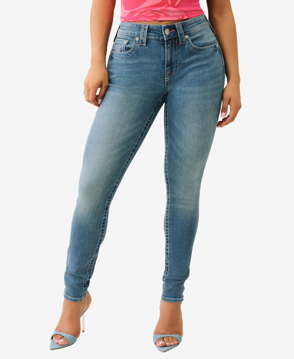 True Religion Women's Jennie I Love True Skinny Zipper Jeans