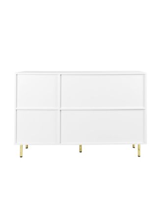 Streamdale 3-Door Sideboard with Gold Handles (White), 55.12" W