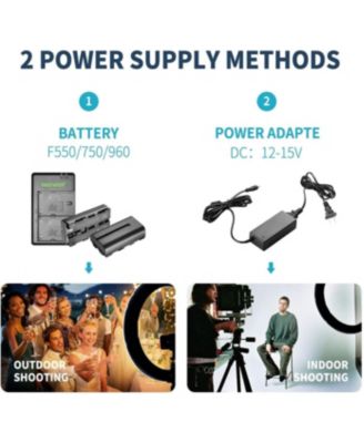 20-inch LED Ring Light Kit for Makeup YouTube Video Blogger Salon - Adjustable Color Temperature with Battery or DC Power Option, Battery, Charger, AC Adapter, Phone Clamp and Stand Included