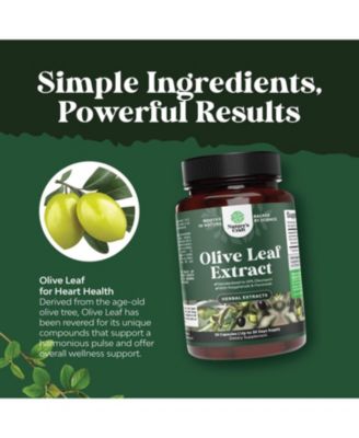 Olive Leaf Extract Capsules | High Strength Antioxidant | with Pure Olive Leaf with 20% Oleuropein for Heart Health | 30ct