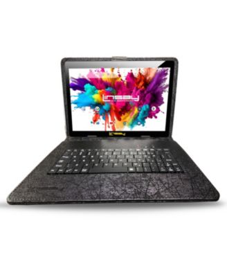 New 10.1" Tablet Octa Core 128GB Newest Android 15 Premium Bundle with Deluxe Black Leather Keyboard Case Briefcase and Pen Stylus