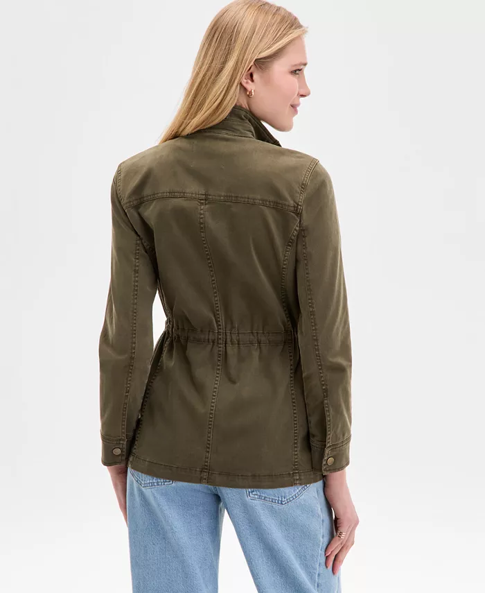 Women's Zipper and Button Cargo Jacket - thumbnail 4