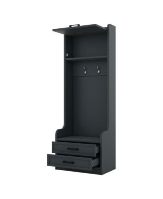 4-in-1 Hall Tree Storage, Hooks, Drawers & Bench