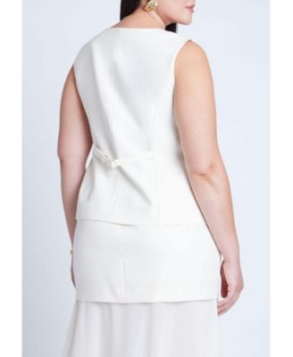 Women's Plus Size Split Hem Suiting Vest