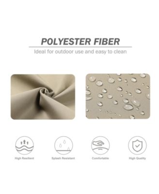 4Pcs Outdoor Cartridge High Back Dining Chair Cushion Set, Fade and Water Resistant Polyester Fabric Cover with Ties and Zipper