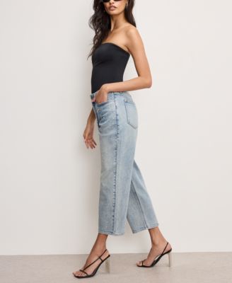 Women's Crystal Stars Good 90s Cropped Jeans, Regular & Plus Size