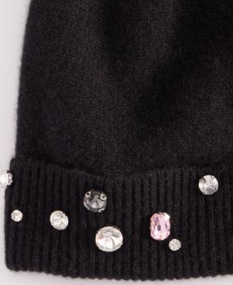 Women's 100% Cashmere Embellished Beanie
