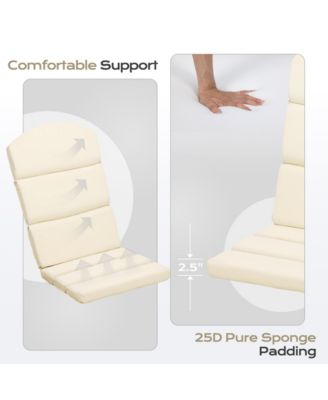 Patio Chair Cushions for Adirondack Chairs, High-Back Design, 52"x20"x2.5" Olefin Fabric Slipcovers with Ties, for Outdoor Furniture, Set of 2