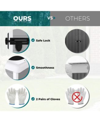 6x6 FT Waterproof Resin, Lockable Doors Outdoor Storage Shed