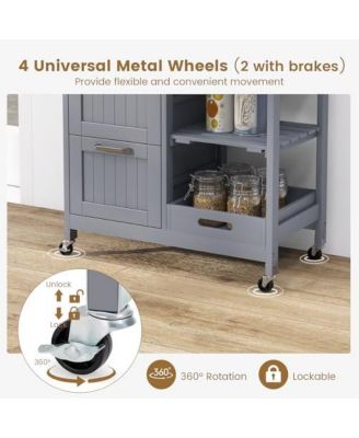 3-Drawer Rolling Utility Kitchen Island Storage Cart
