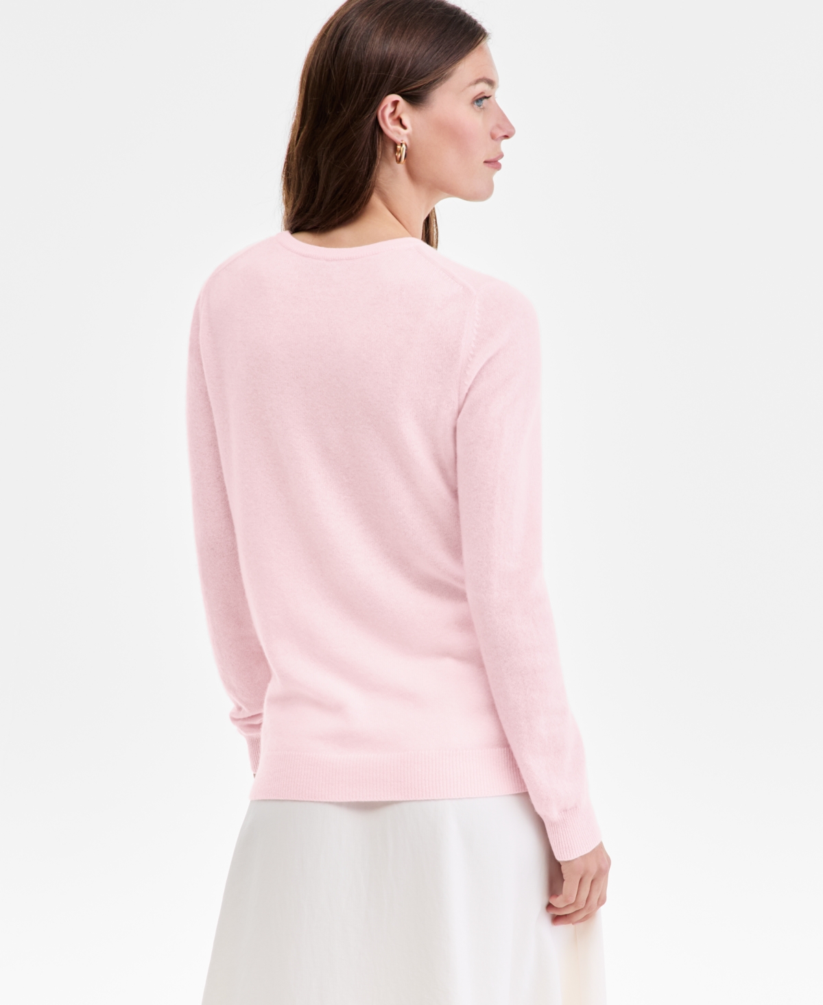 Charter Club Women's Long-sleeve 100% Cashmere Crewneck Sweater, Macy's Exclusive In Pink