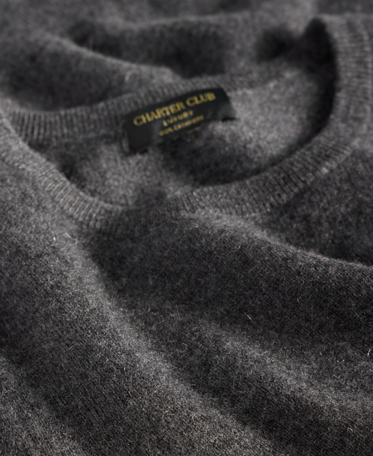 Charter Club Women's Long-sleeve 100% Cashmere Crewneck Sweater, Macy's Exclusive In Gray