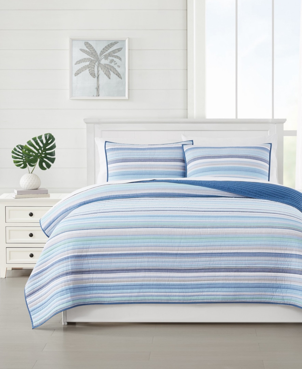 Oceanfront Resort Clearwater Yarn Dye Stripe -Pc. Quilt Set