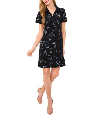 CeCe - Women's Short-Sleeve Floral-Print Polo Dress