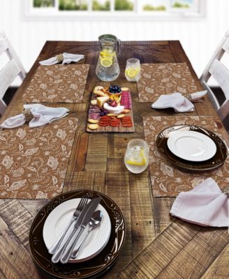 Mocha Farida Premier Fabric Placemats, Set of 4