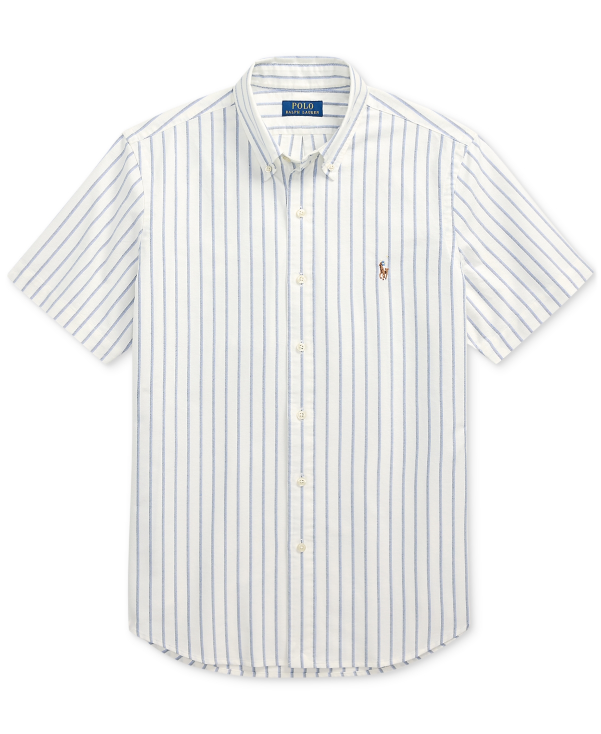 Polo Ralph Lauren Classic Fit Stripe Short Sleeve Cotton Button-down Oxford Shirt