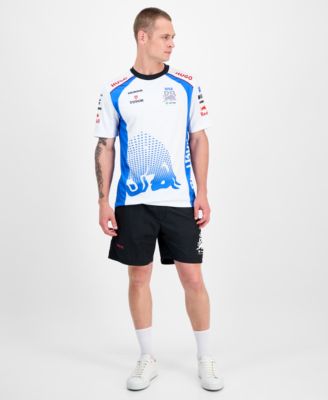 Men's Oversized Short Sleeve Crewneck Sponsor Logos Graphic T-Shirt