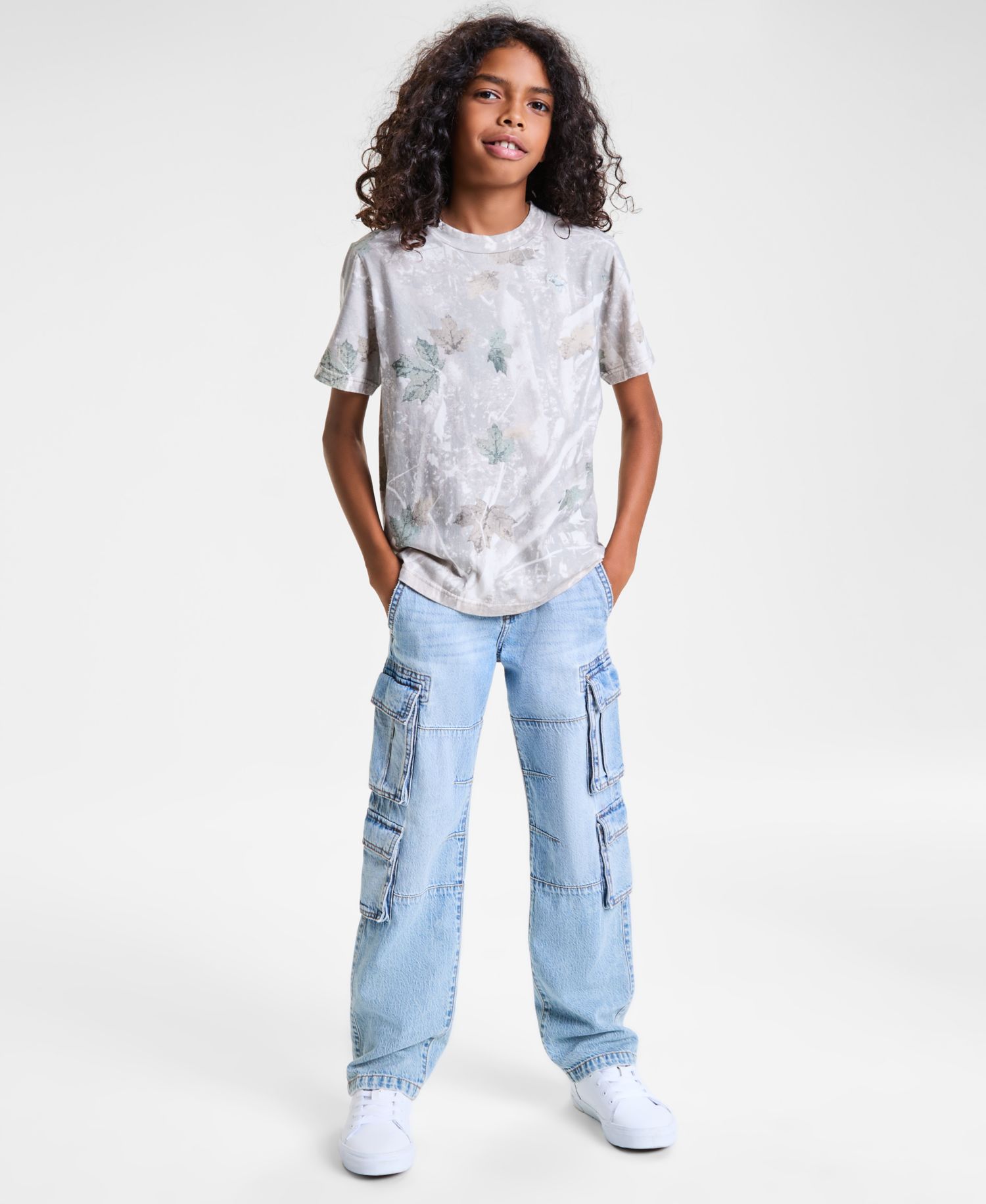 Boys 5-18 Baggy Denim Cargo Pants