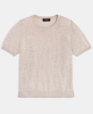 Women's 100% Cashmere Crewneck Short-Sleeve Sweater, Macy's Exclusive