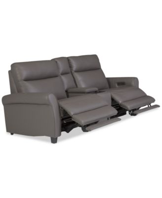 Thandler 3-Pc. Leather Sofa with 2 Power Recliners and 1 Storage Console, Exclusively at Macy's