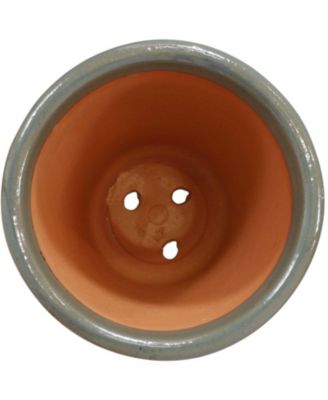 UV- and Frost-Resistant Ceramic Flower Pot Planter with Drainage Holes