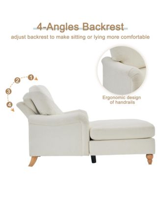 Streamdale Modern Mid-Century Indoor Oversized Chaise Lounger Comfort Sleeper Sofa with Soild Wood Legs