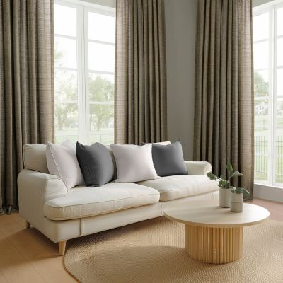 Raw Weave Linen Curtains (2 Panels) Window Curtains and Drapes, Rod Pocket Bedroom Curtains, 50 inches Wide Linen Drapes.