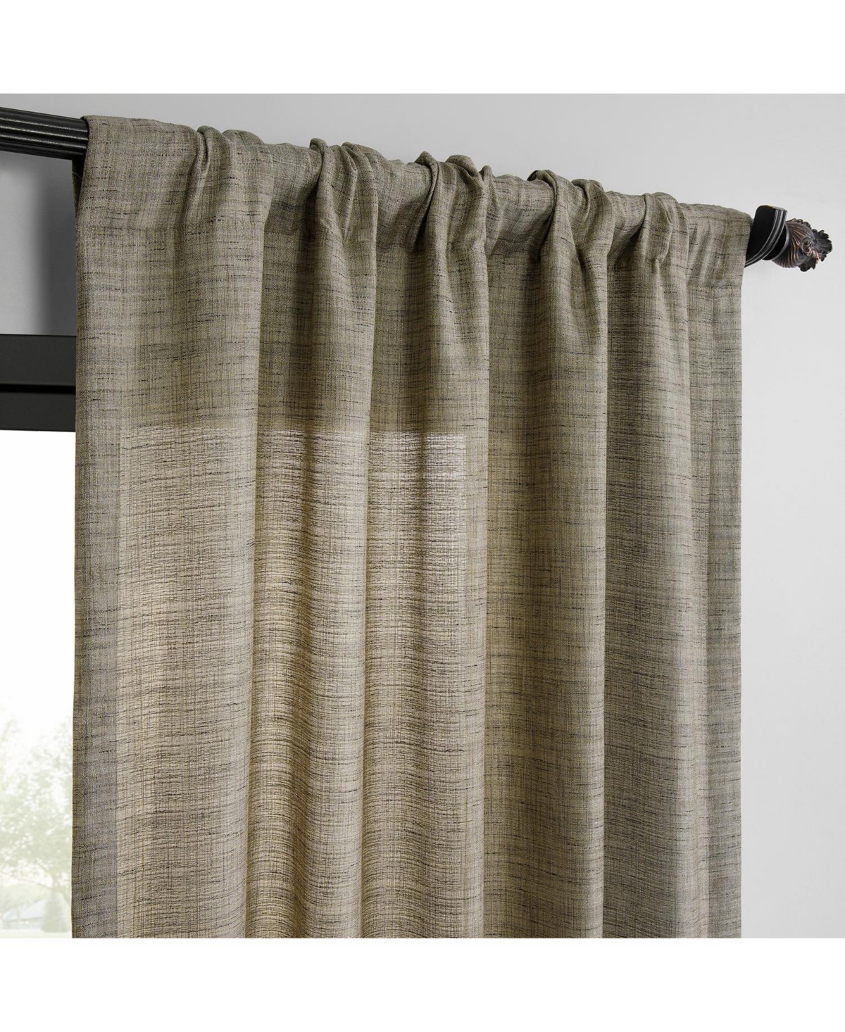 Half Price Drapes Grey Raw Weave Linen Curtains (2 Panels) Rod Pocket Window Curtains And Drapes, 50w X 96l