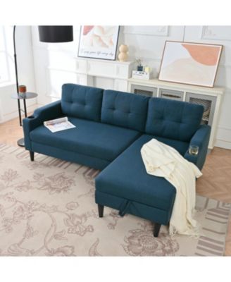 Set of 1 Spacious and Comfortable Modern Sofa with Built-In Storage and Adjustable Leg Rest