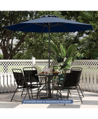 Outdoor Heavy Duty Market Umbrella with Crank Handle and 8 Sturdy Ribs