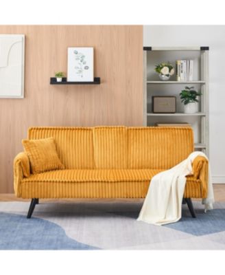Streamdale Minimalist style, straight-line corduroy sofa suitable for sitting and lying in the living room and bedroom