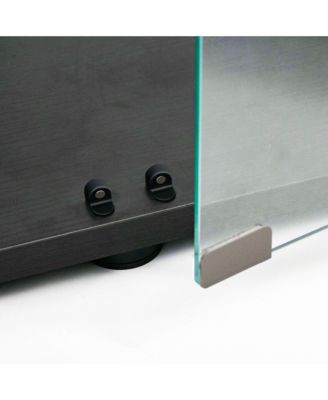 Streamdale Black Tempered Glass Cabinet w/ Lights, Locks & Adjustable Feet