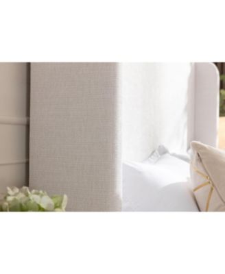 Streamdale Hayden Wingback Upholstered Queen Bed Tall Headboard, Ivory Canvas