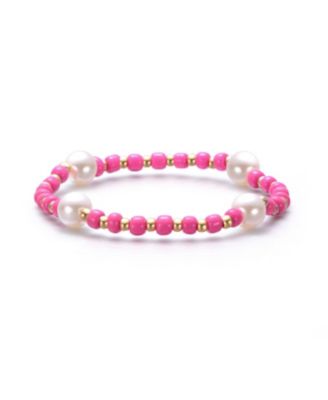 Plating with Colored Beads with Plated Accents Bracelet