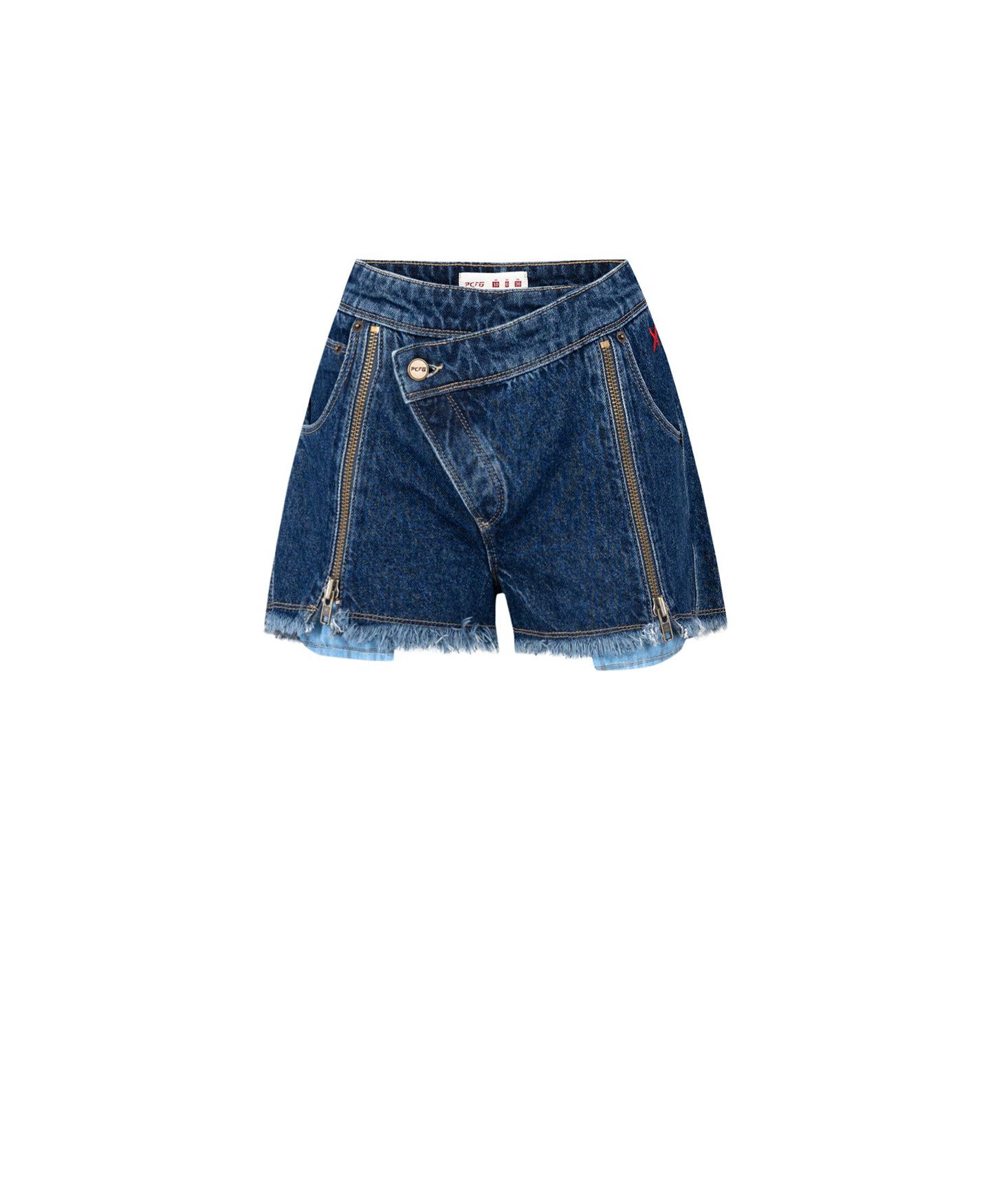 Женские шорты PCFG Free Heaven Short With Zip Details, цвет: Джинсовый синий — фото 2
