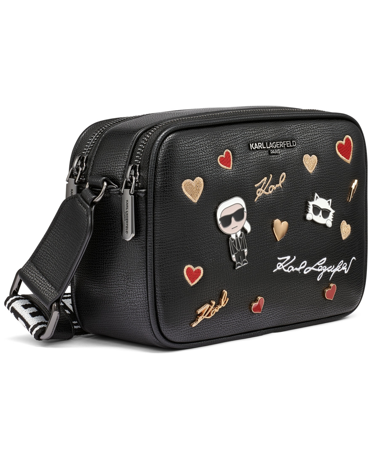 Karl Lagerfeld Paris Maybelle Double Zip Top Crossbody Bag