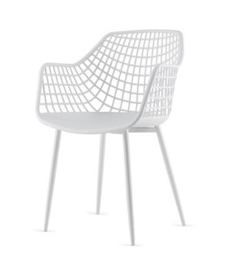 Set of 4 Heavy Duty Modern Dining Chair with Airy Hollow Backrest