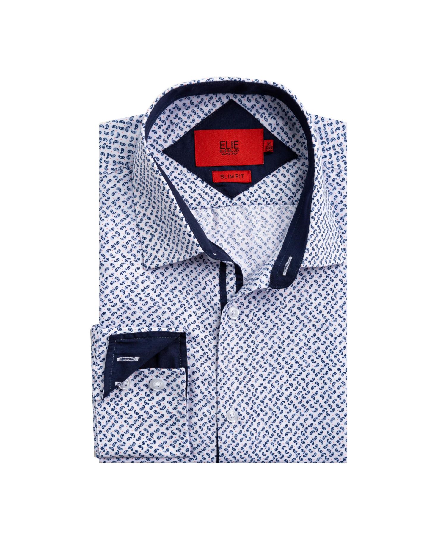 Big Boys White Slim Fit Paisley Print Shirt