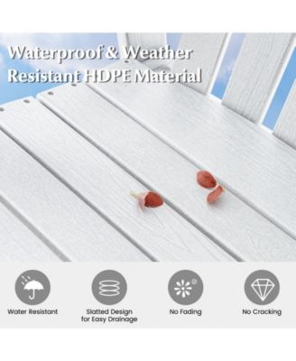 HDPE Patio Chair with Armrest and Footrest for Indoor Outdoor