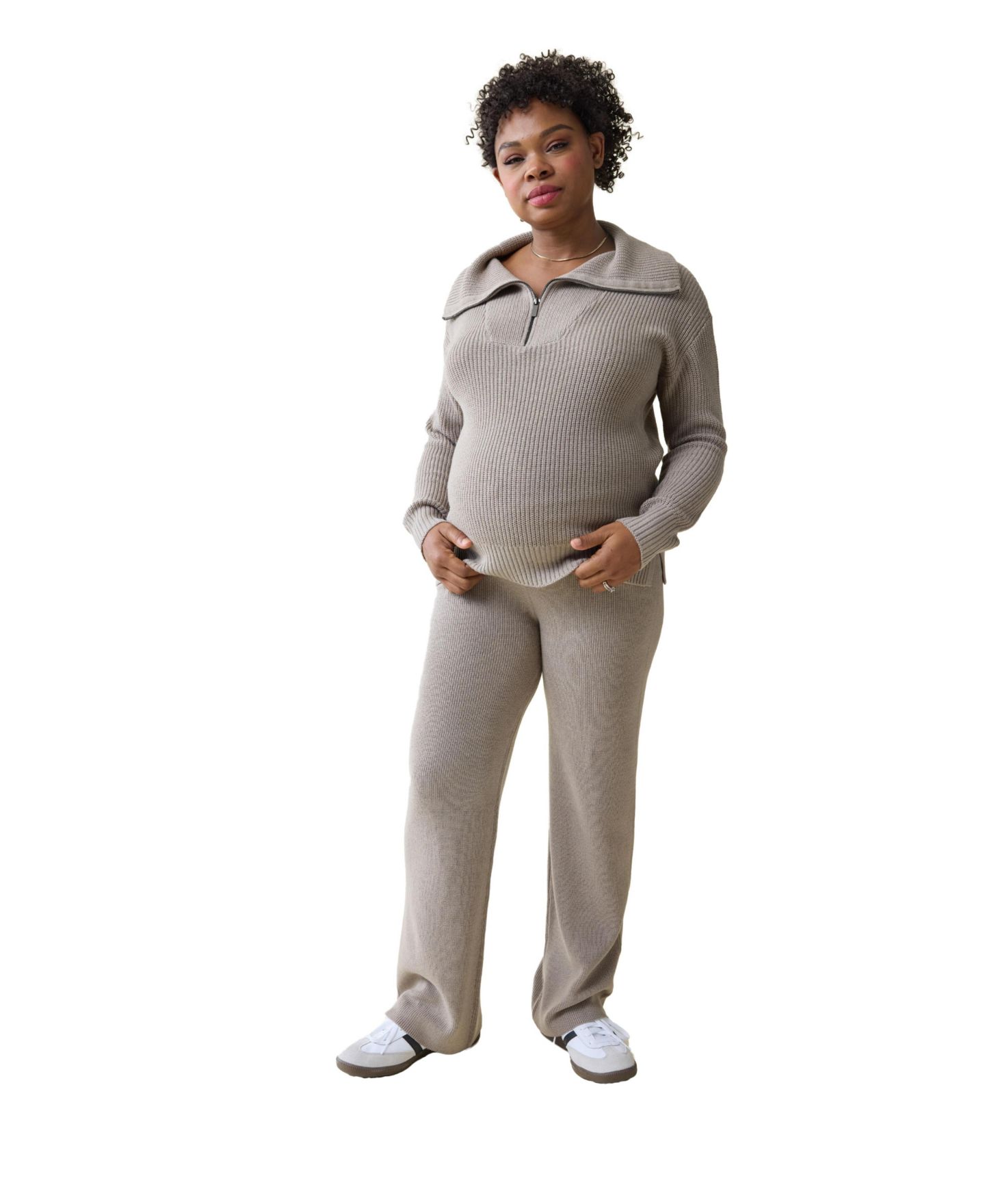 Женские брюки Maternity Ingrid + Isabel Cozy Sweater Pant, цвет: Серо-коричневый — фото 1