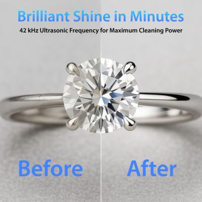 Professional Ultrasonic Jewelry Cleaner Machine, 20oz Tank for Rings, Necklaces, Glasses, Watches, & Dentures