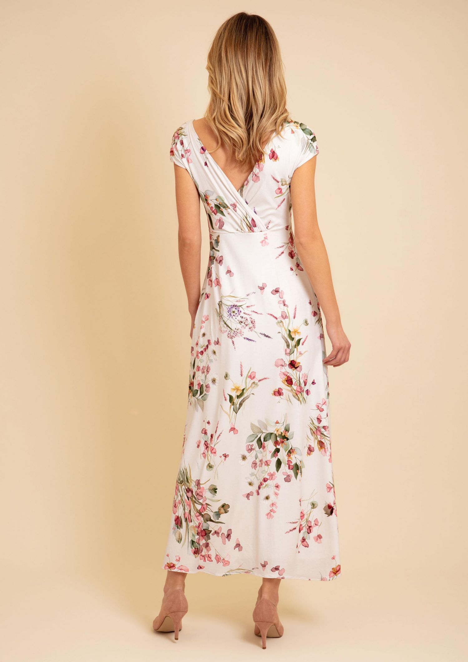 Women's Sophia V-Neck Short Sleeve Maxi Dress
