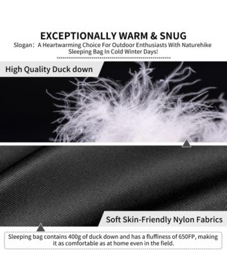 Ultralight Down Sleeping Bag, 650FP, 3-4 Season, Adults, 32-42, Waterproof, Compact, Camping, Hiking